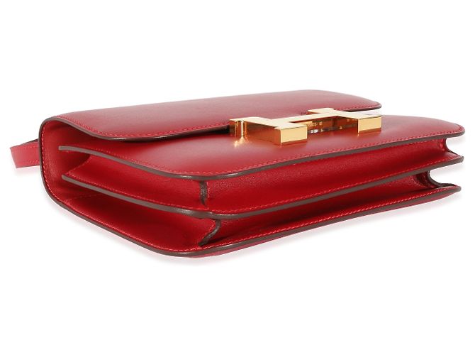 Hermès Rouge Casaque Swift Constance 18 GHW Rosso - vista 6