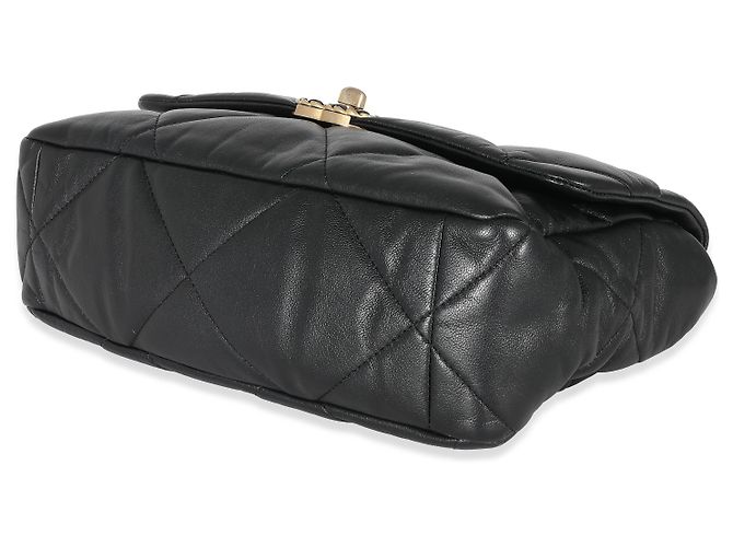 Borsa Chanel 19 Flap in agnello lucido nero grande - vista 5