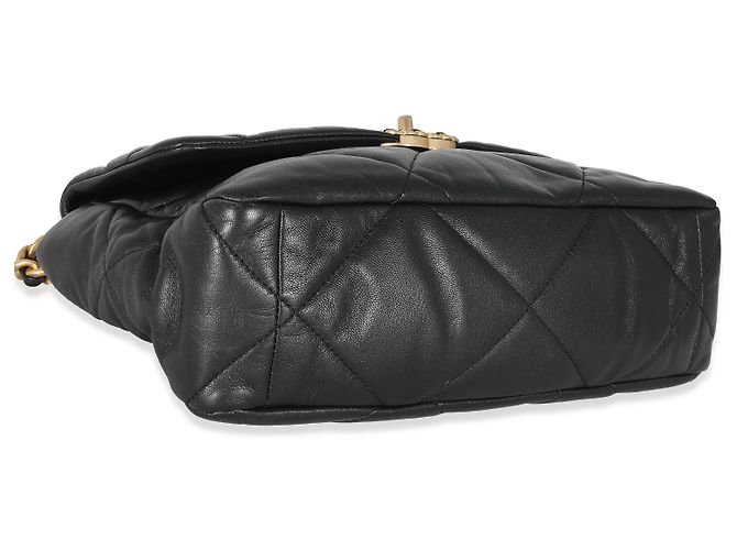 Borsa Chanel 19 Flap in agnello lucido nero grande - vista 6