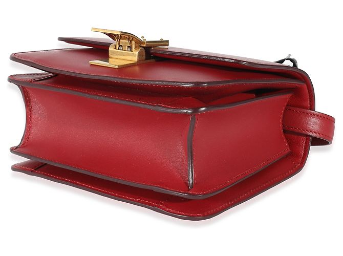 Céline Borsa Small Classic Box in pelle di vitello liscia rossa Celine Rosso - vista 4