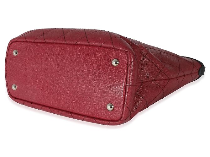 Tote Chanel Burgundy Quilted Caviar Fever Vermelho - vista 5