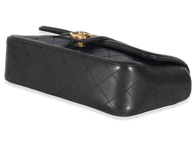Timeless Borsa Chanel Navy Black Quilted Lambskin Medium Elegant CC Flap Bag Nero Blu - vista 6