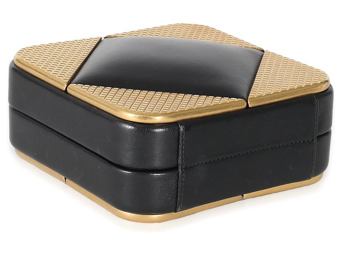 Clutch Chanel Black Lambskin Gold Metal Square CC - vista 5