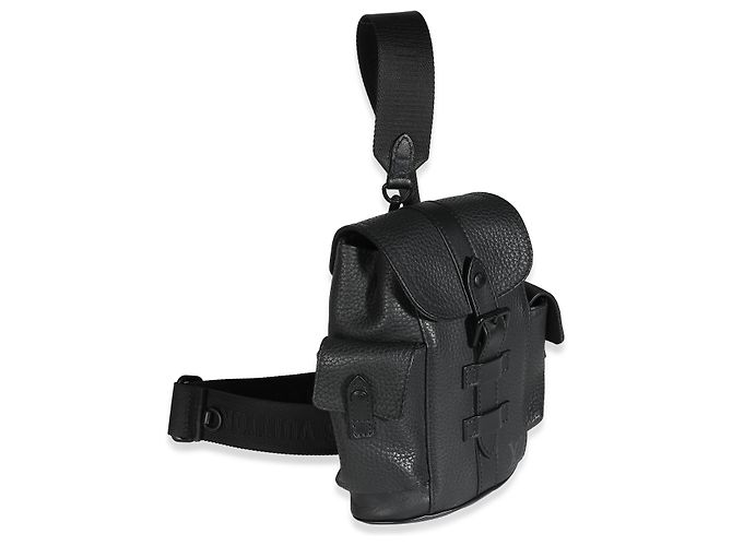 Zaino Louis Vuitton Christopher XS in pelle Taurillon nera Nero - vista 4