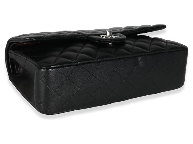 Timeless Chanel Black Quilted Lambskin Medium Classic Double Flap Tasche Schwarz - Ansicht 5
