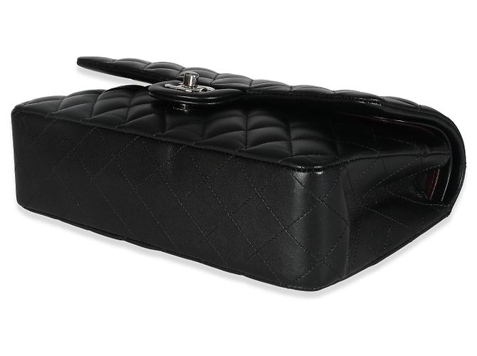 Timeless Chanel Black Quilted Lambskin Medium Classic Double Flap Tasche Schwarz - Ansicht 7