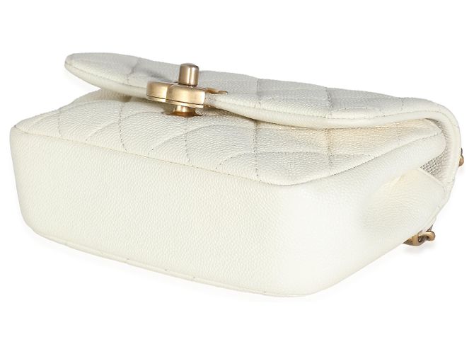 Chanel Borsa in Vita Melody in Caviar Trapuntato Bianco - vista 5