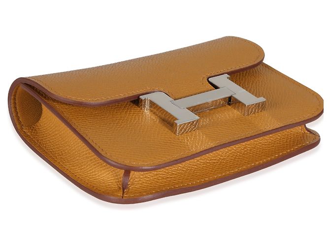 Hermès Portafoglio Constance Slim in pelle Epsom color Sesame, finiture PHW Marrone - vista 6