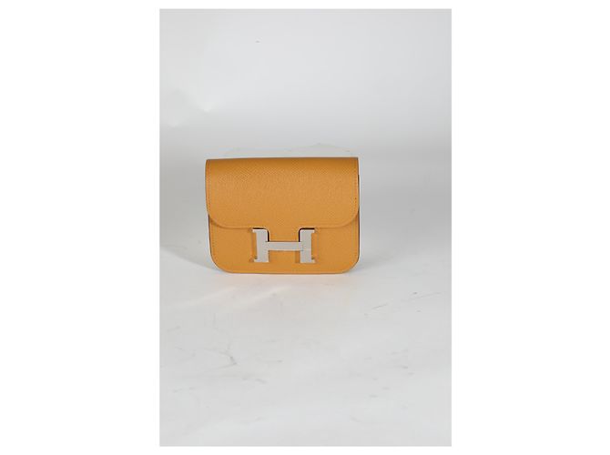 Hermès Portafoglio Constance Slim in pelle Epsom color Sesame, finiture PHW Marrone - vista 7