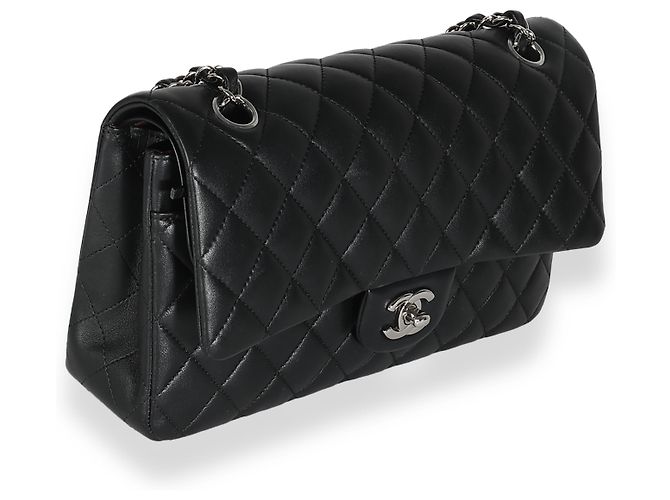 Timeless Borsa Chanel Black Quilted Lambskin Medium Classic Double Flap Nero - vista 4