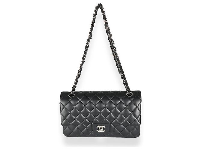 Timeless Borsa Chanel Black Quilted Lambskin Medium Classic Double Flap Nero - vista 5