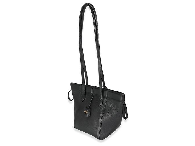 Borsa Tote Mini Origami in vitello nero Fendi Marrone - vista 3