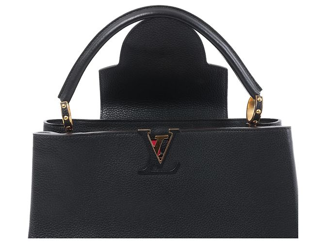 Borsa Louis Vuitton Capucines MM Parnassea in Nero M48864 Rosa - vista 7