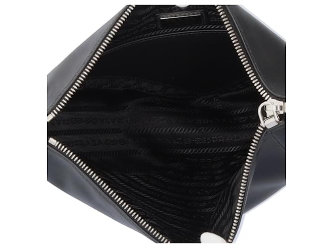 Borsa a tracolla doppia Triangle Prada Nero Bianco - vista 10