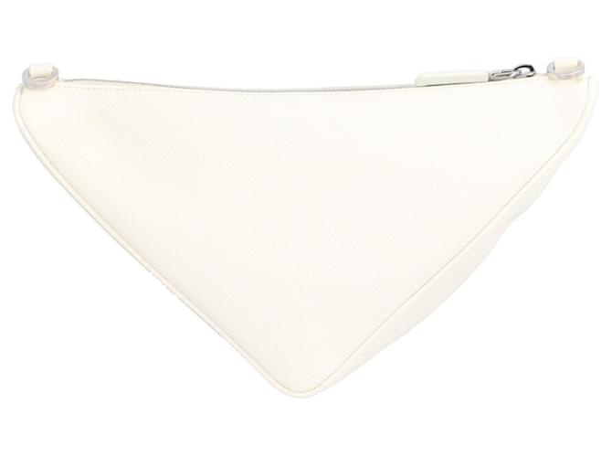 Borsa a tracolla doppia Triangle Prada Nero Bianco - vista 4