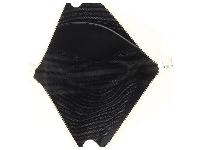 Borsa a tracolla doppia Triangle Prada Nero Bianco - vista 6