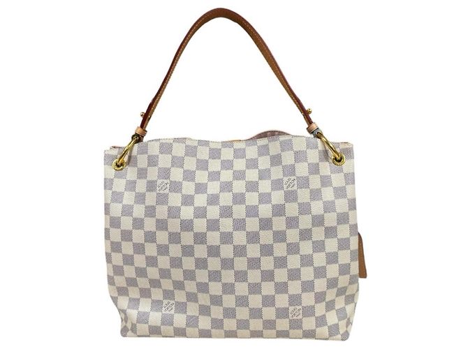 Borsa a Spalla Louis Vuitton Graceful PM Damier Azur Bianco - vista 2
