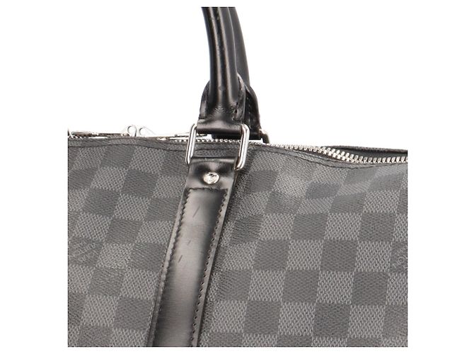 Borsa Boston Louis Vuitton Keepall Bandoulière 45 Damier Graphite Marrone Nero - vista 11