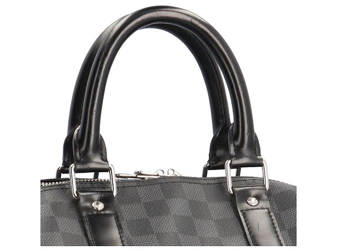 Borsa Boston Louis Vuitton Keepall Bandoulière 45 Damier Graphite Marrone Nero - vista 9