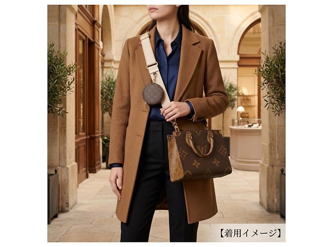 Borsa a Spalla Louis Vuitton OnTheGo PM Monogram Giant Marrone - vista 10