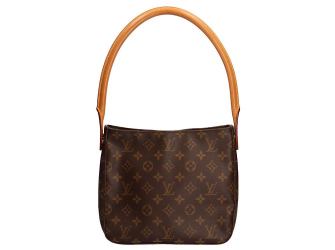 Borsa a tracolla Louis Vuitton Looping MM Monogram Marrone - vista 3