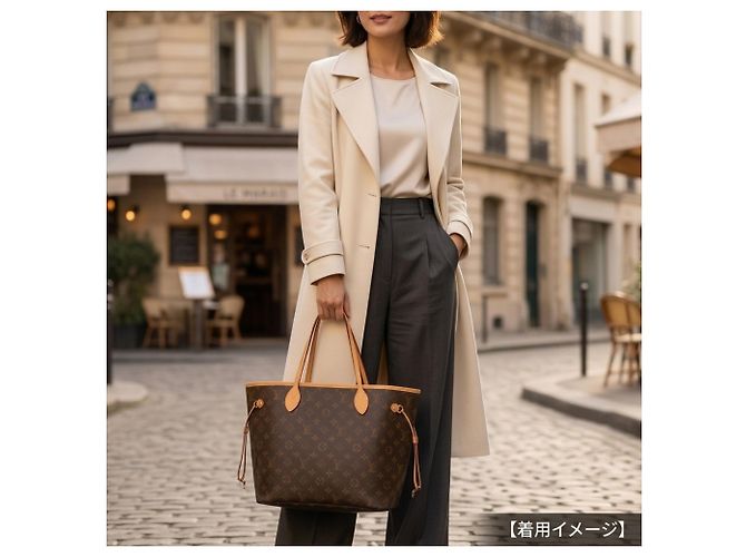 Borsa Tote Louis Vuitton Neverfull MM Monogram Marrone - vista 16