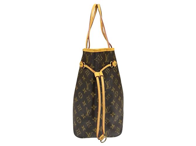 Borsa Tote Louis Vuitton Neverfull MM Monogram Marrone - vista 4