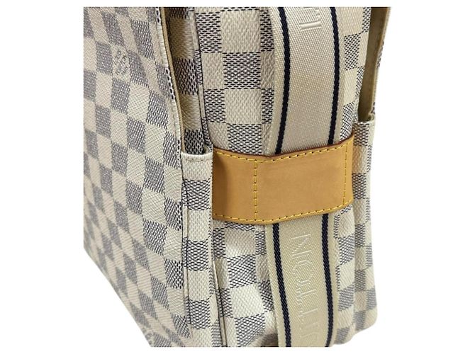 Borsa a tracolla Louis Vuitton Naviglio Damier Azur Bianco - vista 10