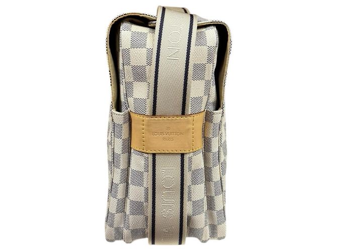 Borsa a tracolla Louis Vuitton Naviglio Damier Azur Bianco - vista 4