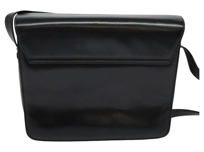 Gucci Vintage Flat Messenger in Nylon e Pelle Nero - vista 2