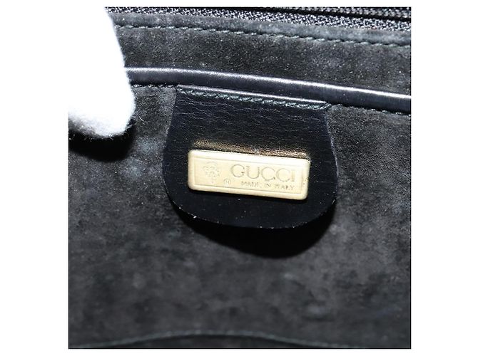 Gucci Vintage Flat Messenger in Nylon e Pelle Nero - vista 6