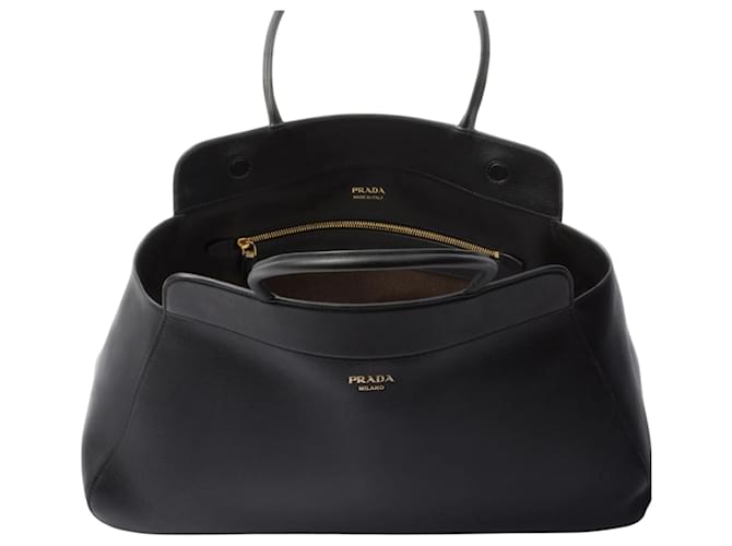 Borsa Prada in pelle granulata nera Nero - vista 5