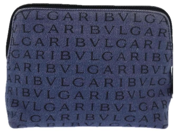 Bulgari Pouch Bvlgari Canvas Blu - vista 2