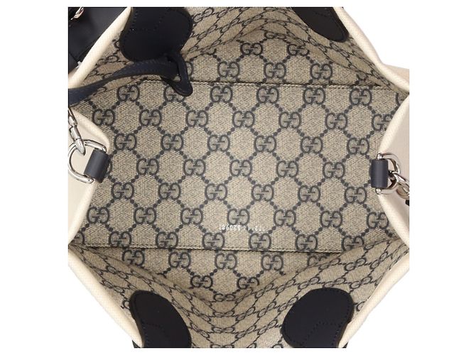 Mini sac cabas imprimé Gucci Japan Limited Edition Beige Bleu Marine - vue 6