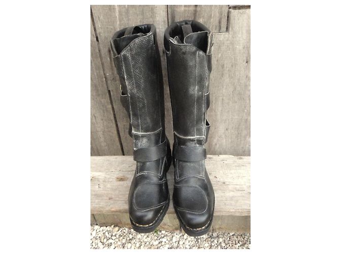Botas de moto Paraboot Parasouple en cuero negro - vista 10