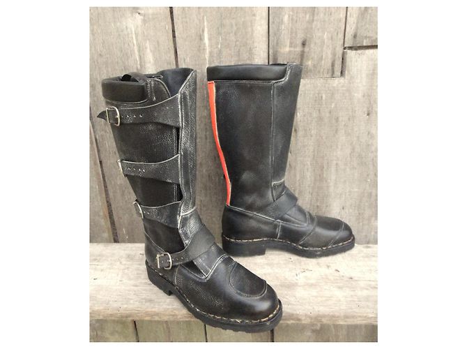Botas de moto Paraboot Parasouple en cuero negro - vista 2