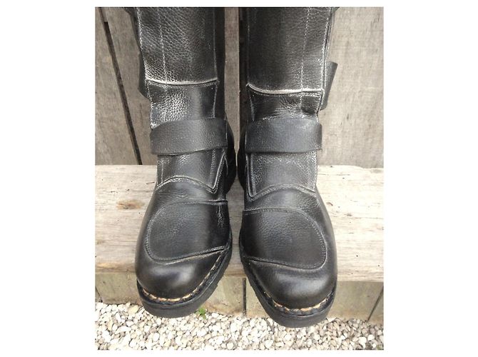Botas de moto Paraboot Parasouple en cuero negro - vista 3