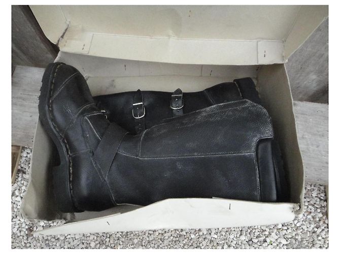 Botas de moto Paraboot Parasouple en cuero negro - vista 9