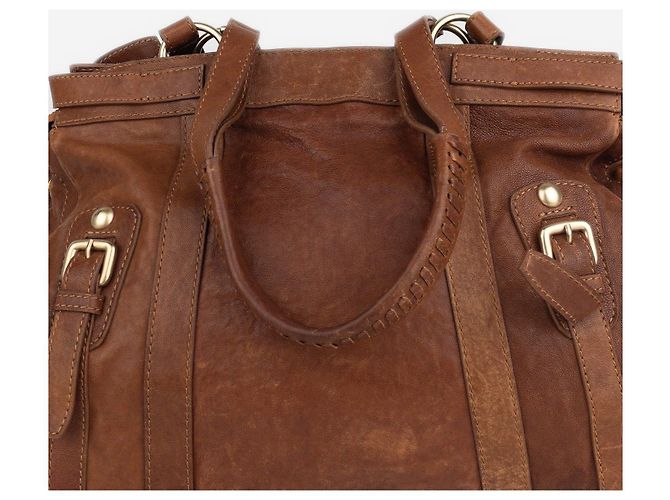 Borsa a tracolla Miu Miu 2000s Large Vitello Shopper Marrone - vista 6