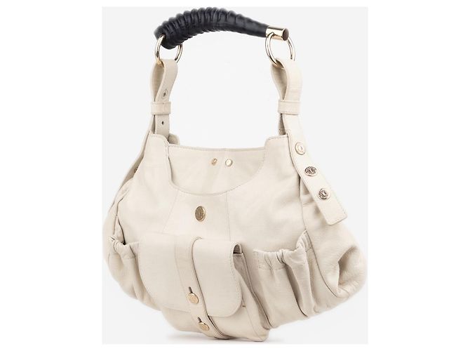Saint Laurent Borsa a tracolla hobo YSL Rive Gauche by Tom Ford 2000s 'Mala Mala Mombasa' con tasca cargo Bianco - vista 2