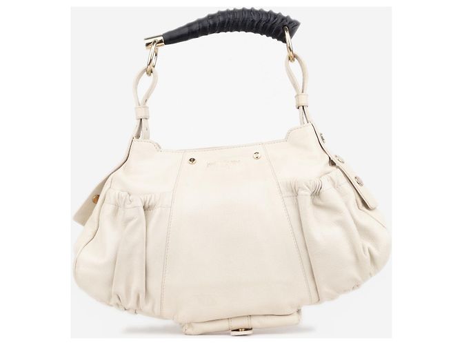 Saint Laurent Borsa a tracolla hobo YSL Rive Gauche by Tom Ford 2000s 'Mala Mala Mombasa' con tasca cargo Bianco - vista 3