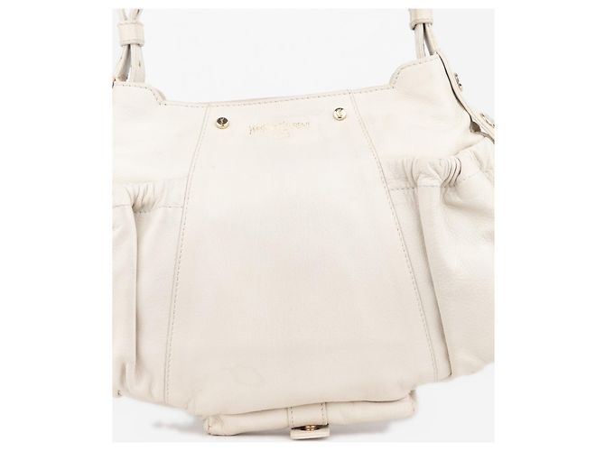 Saint Laurent Borsa a tracolla hobo YSL Rive Gauche by Tom Ford 2000s 'Mala Mala Mombasa' con tasca cargo Bianco - vista 6