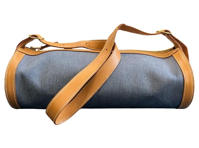 Borsa Hermès Doremi 33 in denim e pelle di vitello - vista 4