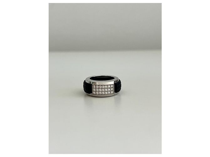 Anello Patek Philippe Diamanti e Gomma Nero Silver hardware - vista 5
