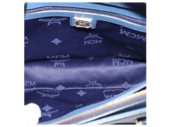 MCM Pelle Vintage Blu - vista 5
