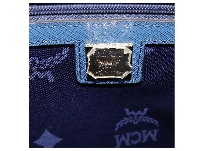 MCM Pelle Vintage Blu - vista 6