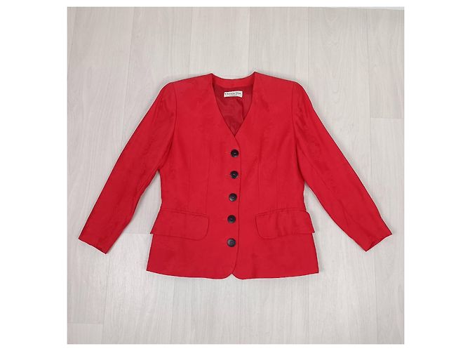 Christian Dior Rote Coordonnés Jacke - Ansicht 5