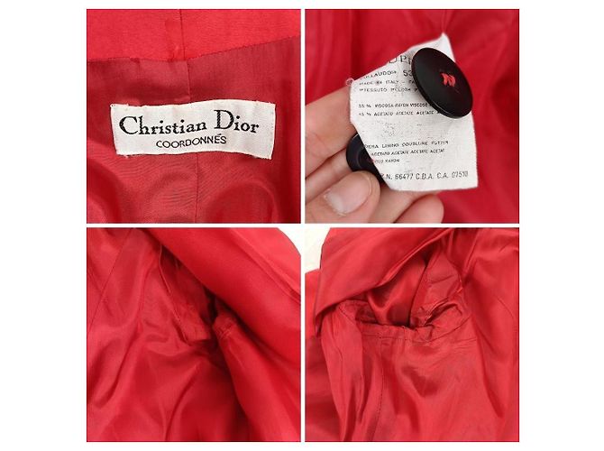 Christian Dior Rote Coordonnés Jacke - Ansicht 8