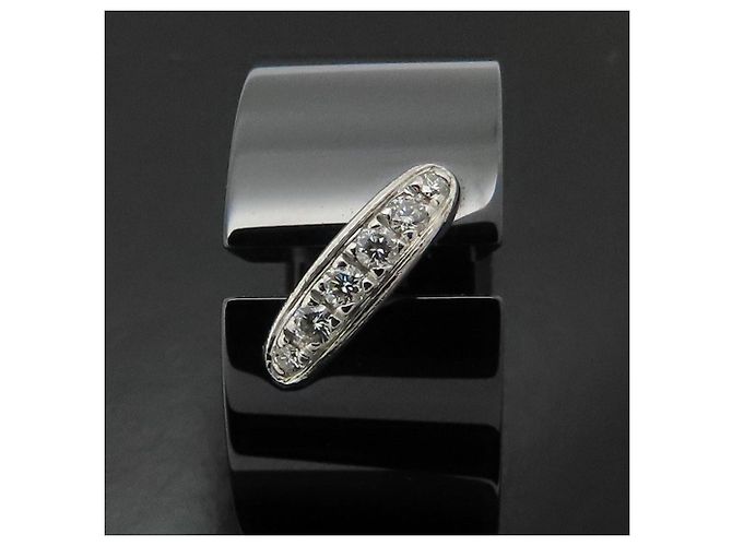 Anello Chaumet Liens in Oro Bianco e Ceramica Nera - vista 10