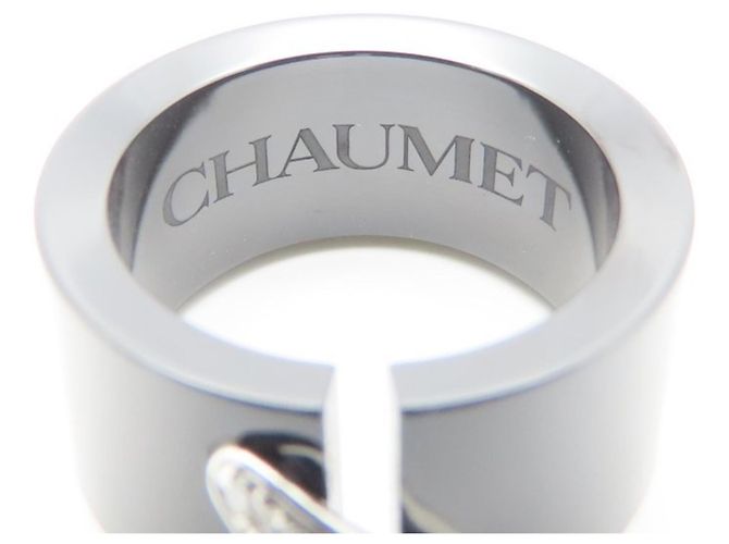 Anello Chaumet Liens in Oro Bianco e Ceramica Nera - vista 9